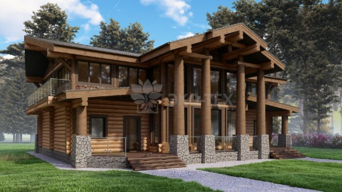Дом из рубленного бревна Зевс