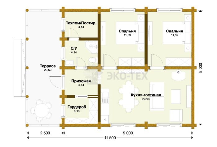 Дои из оцилиндрованного бревна Липетск
