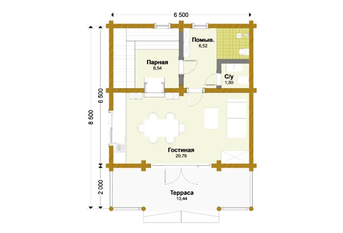 Баня из оцилиндрованного бревна Лыткарино