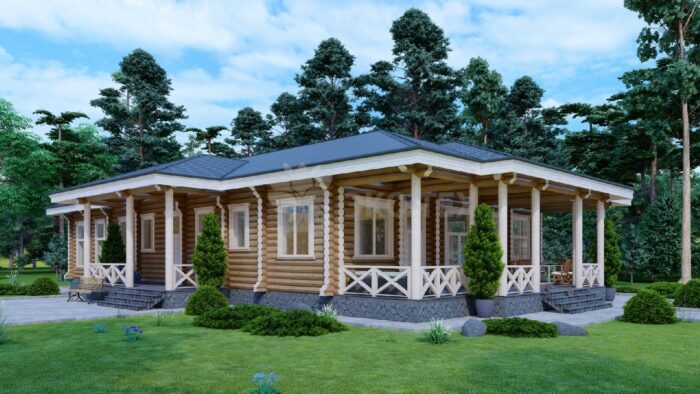 Дои из оцилиндрованного бревна Усадьба