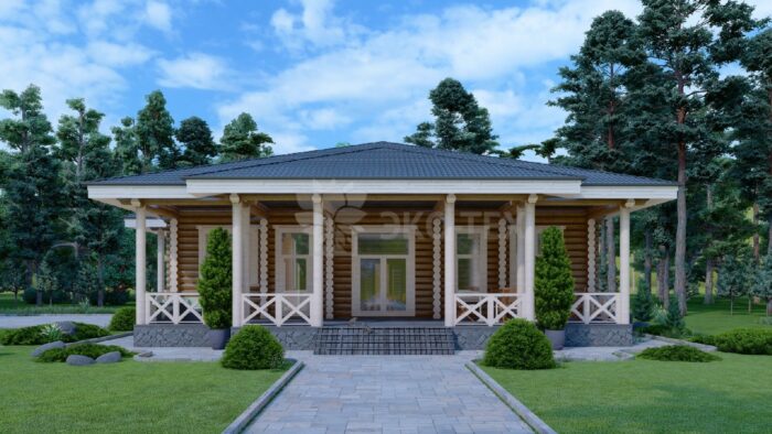 Дои из оцилиндрованного бревна Усадьба