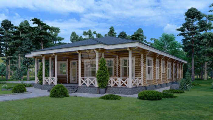 Дои из оцилиндрованного бревна Усадьба