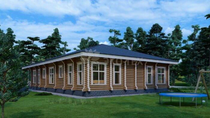 Дои из оцилиндрованного бревна Усадьба