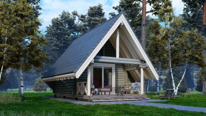 Дом из оцилиндрованного бревна Глемпинг-35