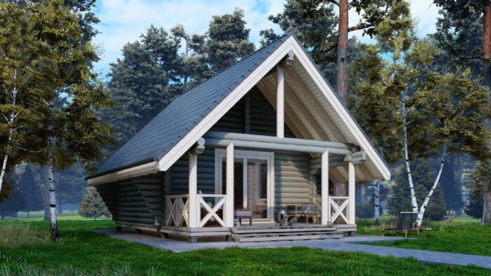 Дом из оцилиндрованного бревна Глемпинг-45