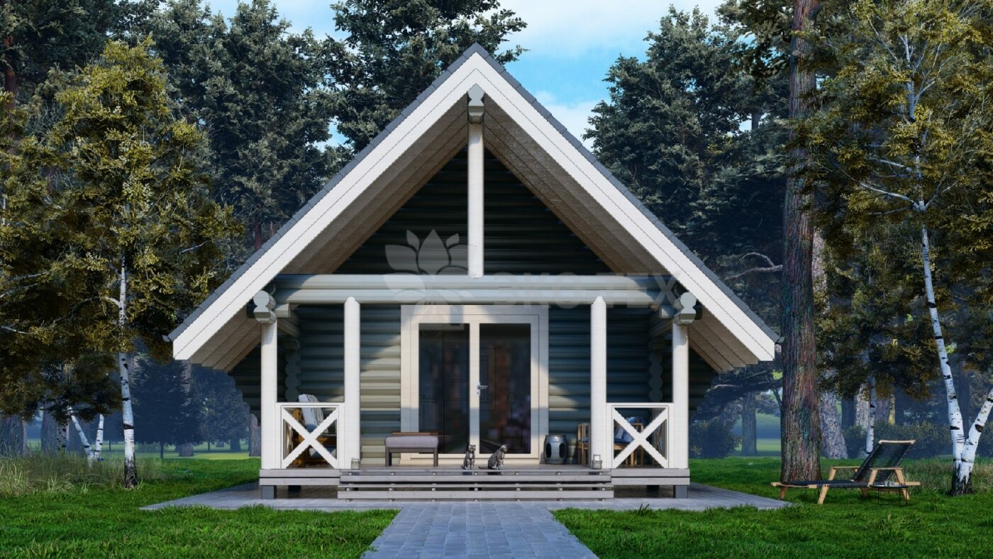 Дом из оцилиндрованного бревна Глемпинг-45