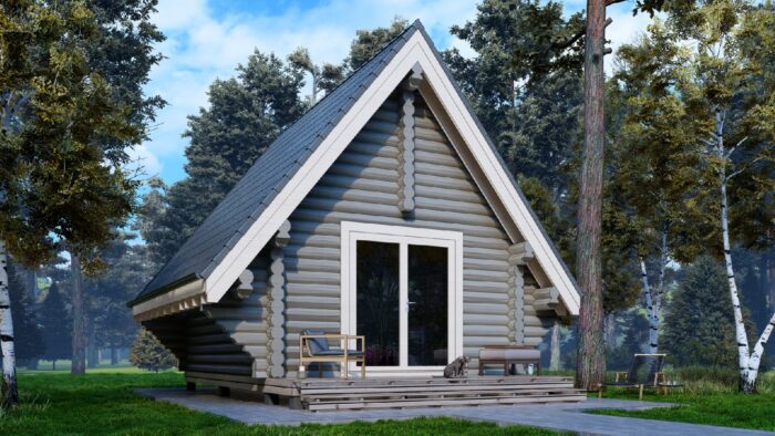 Дом из оцилиндрованного бревна Глемпинг