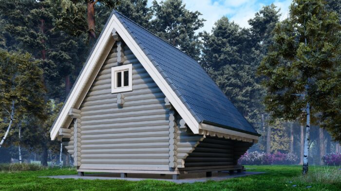Дом из оцилиндрованного бревна Глемпинг