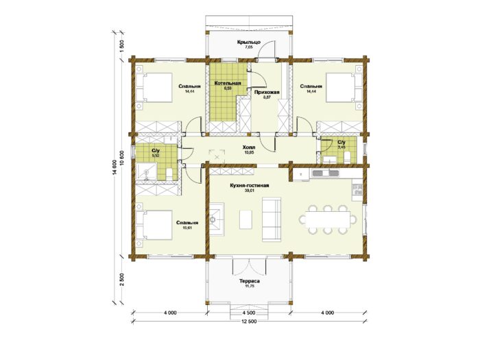Дом из клееного бруса Кубинка