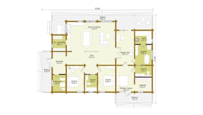 Дом из клееного бруса Юрцево