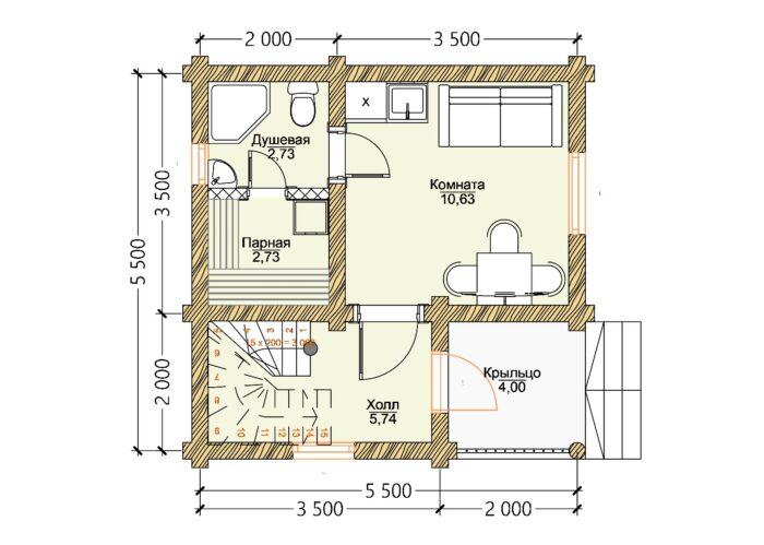 Проект дома Бронницы оцилиндрованное бревно