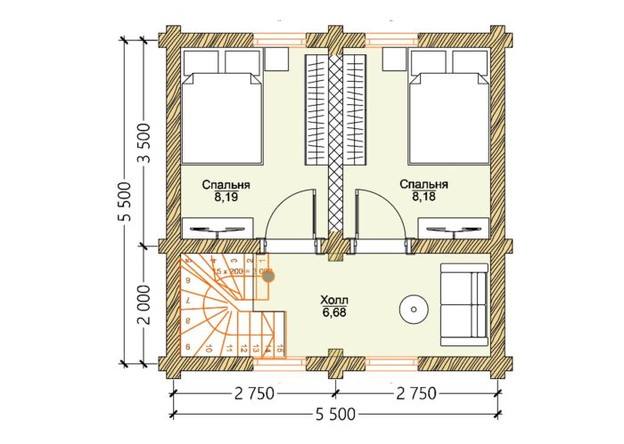 Проект дома Бронницы оцилиндрованное бревно
