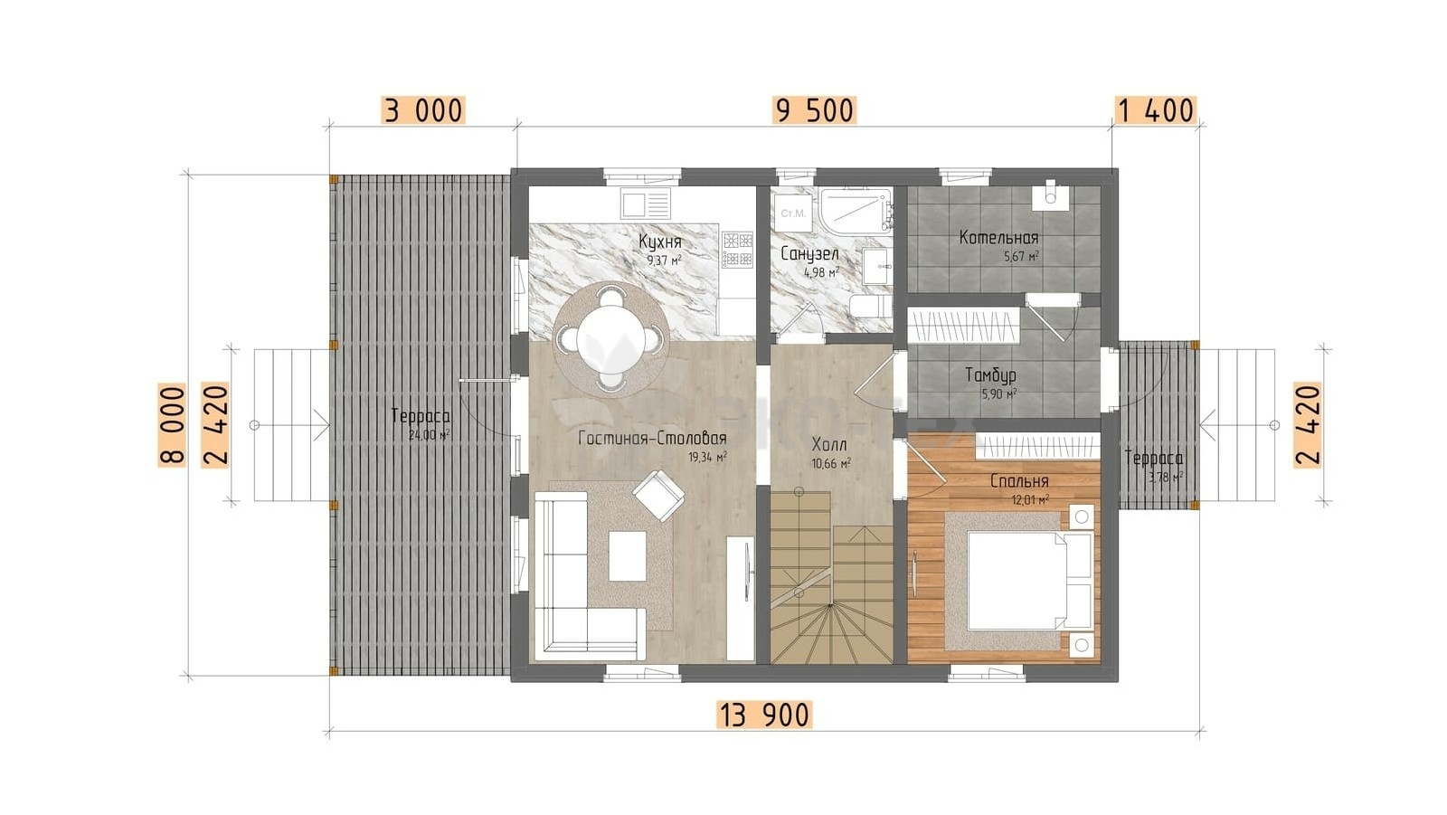 Каркасный дом Лаванда