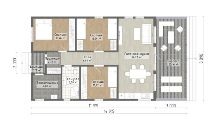 Каркасный дом Брусника