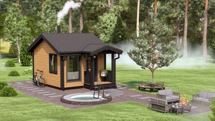 Каркасная баня Одуванчик