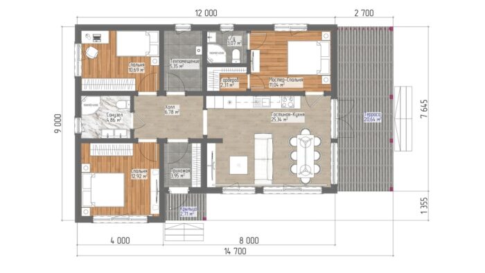 Каркасный дом Каштан