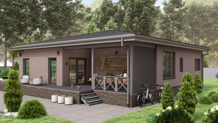 Одноэтажный каркасный дом "Лилия"