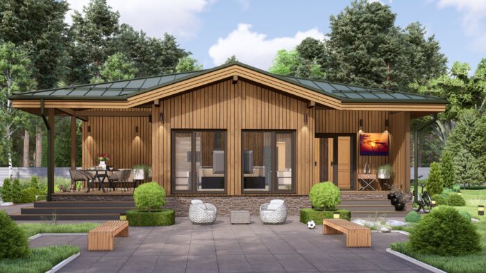 Одноэтажный каркасный дом "Смородина"